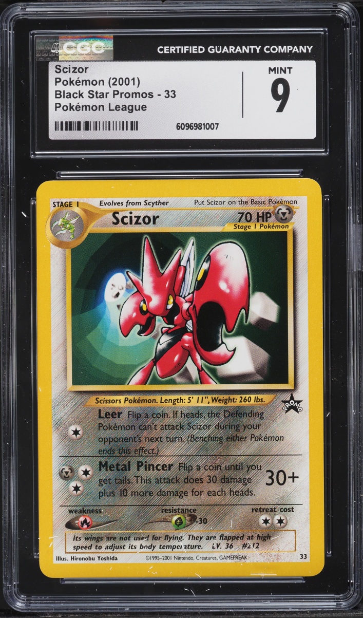 2001 Pokemon League Black Star Promo Scizor #33 CGC 9 MINT