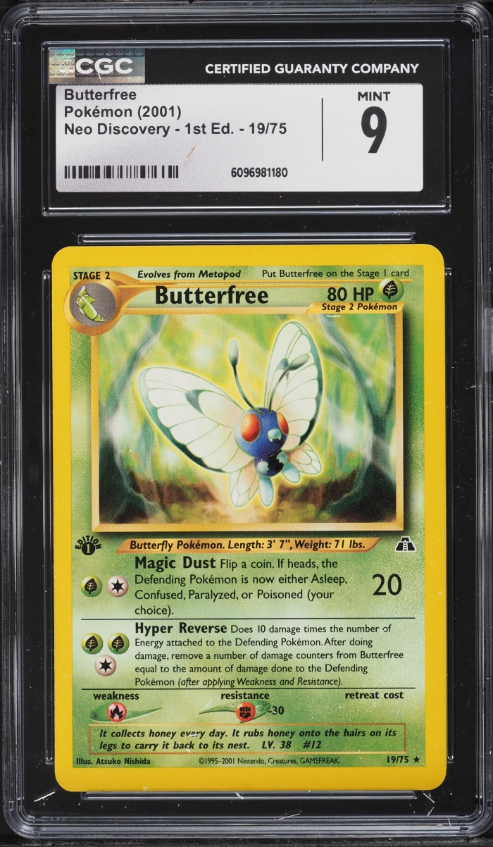 2001 Pokemon Neo Discovery 1st Edition Butterfree #19 CGC 9 MINT