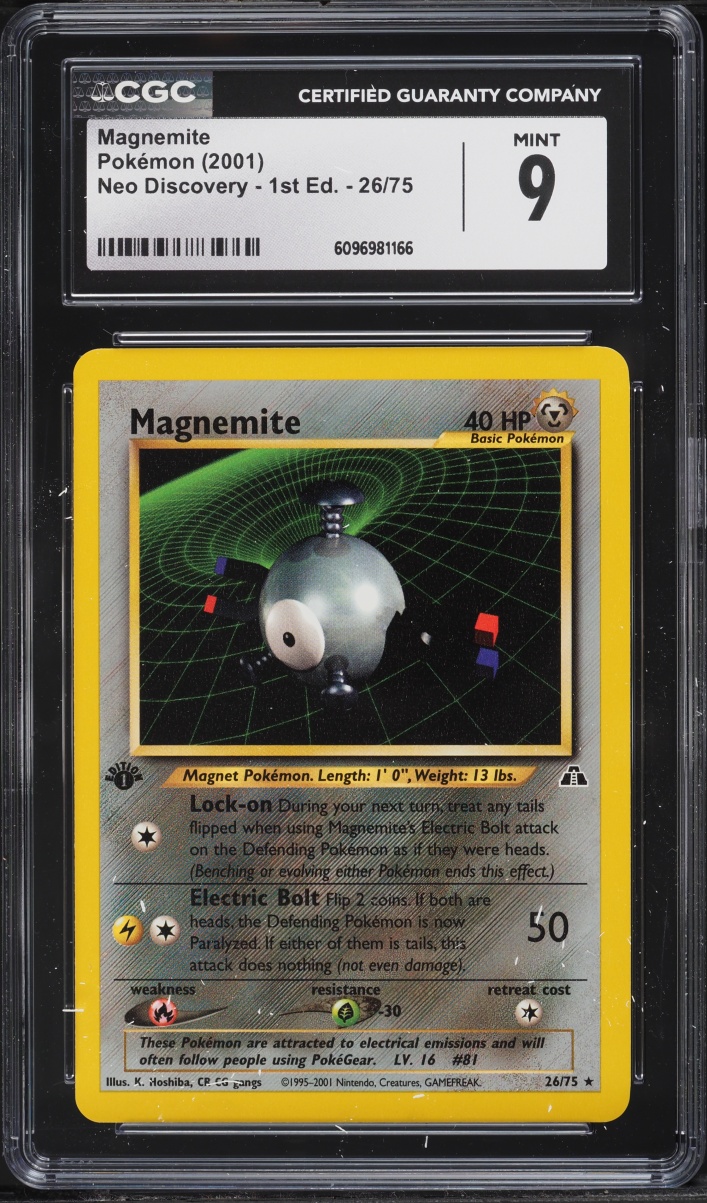 2001 Pokemon Neo Discovery 1st Edition Magnemite #26 CGC 9 MINT