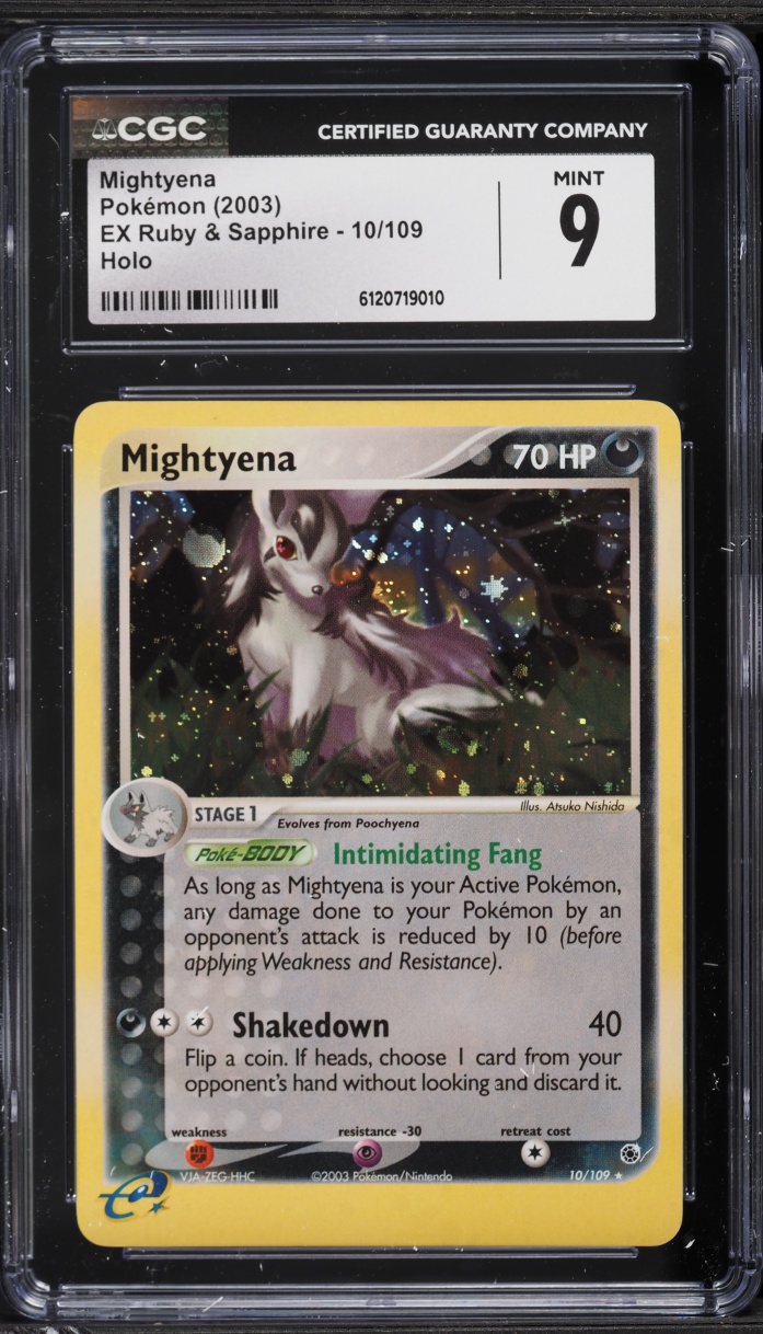2003 Pokemon EX Ruby & Sapphire Holo Mightyena #10 CGC 9 MINT