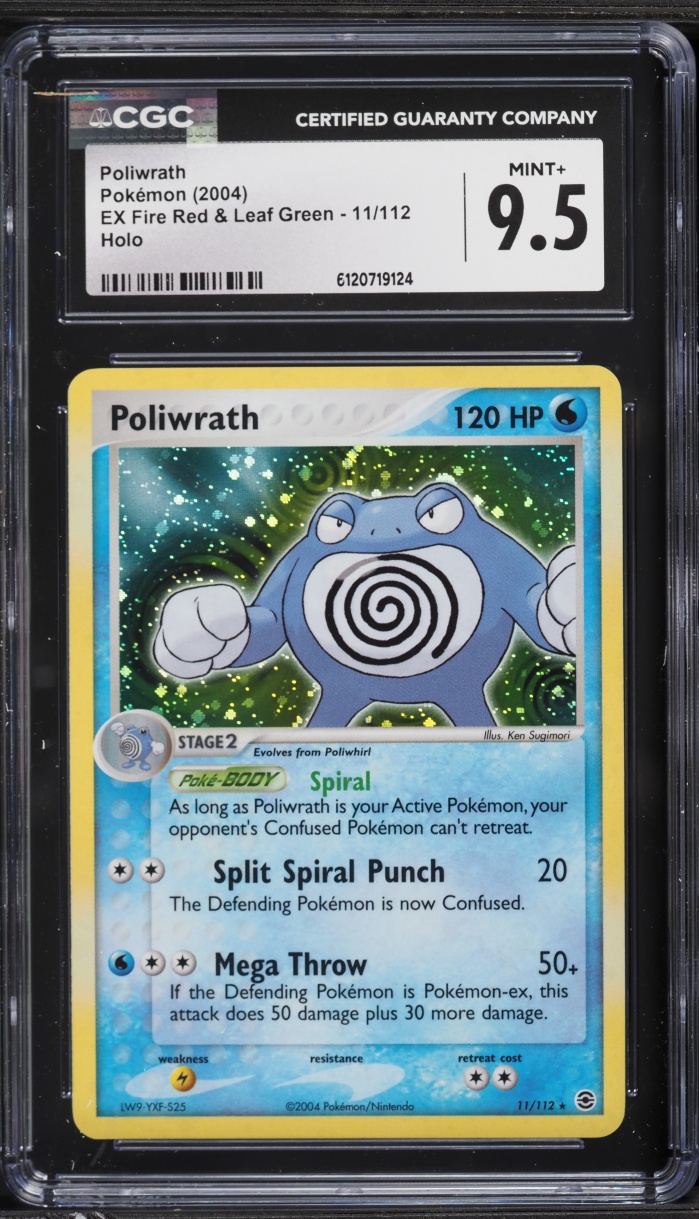 2004 Pokemon EX Fire Red & Leaf Green Holo Poliwrath #11 CGC 9.5 MINT+