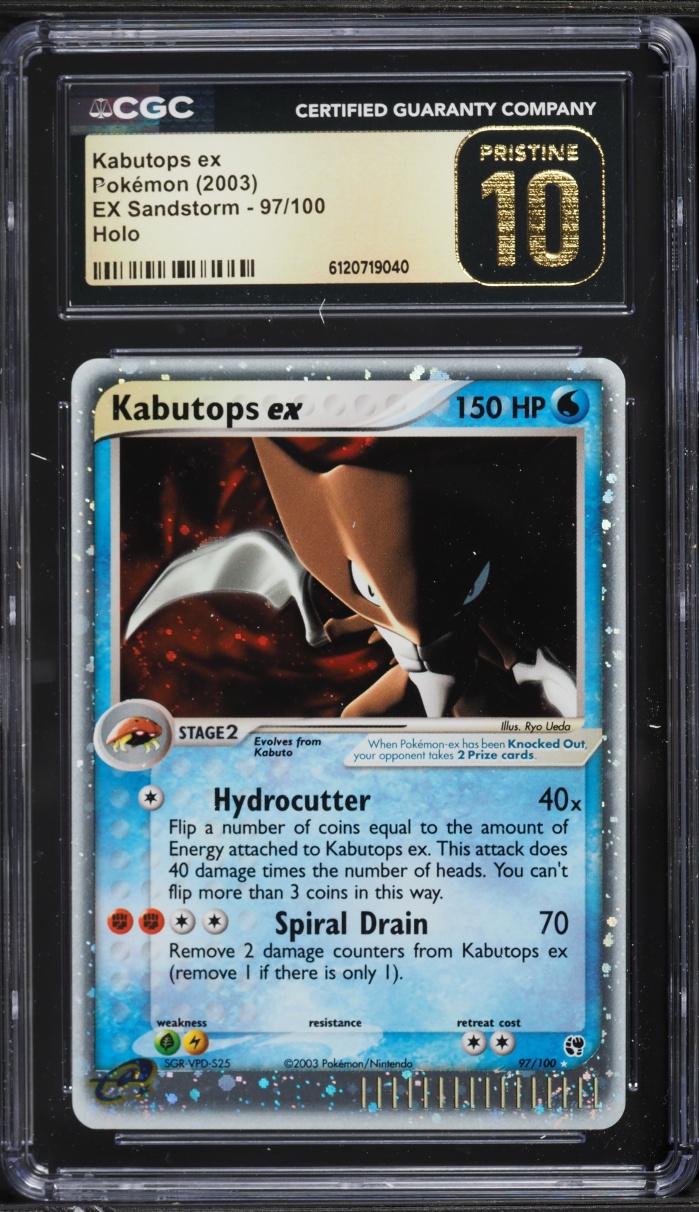 2003 Pokemon EX Sandstorm Holo Kabutops ex #97 CGC 10 PRISTINE