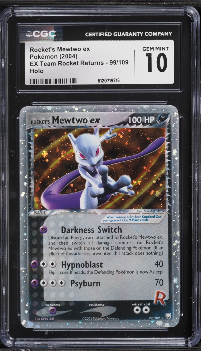 2004 Pokemon Ex Team Rocket Returns Holo Rocket's Mewtwo ex #99 CGC 10 GEM MINT