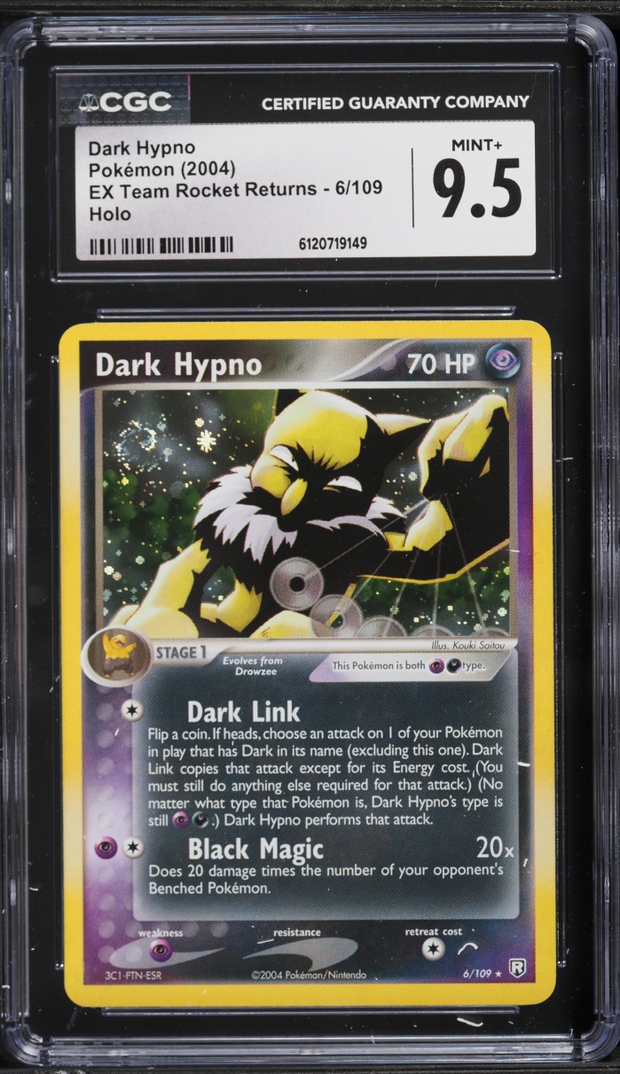 2004 Pokemon EX Team Rocket Returns Holo Dark Hypno #6 CGC 9.5 MINT+