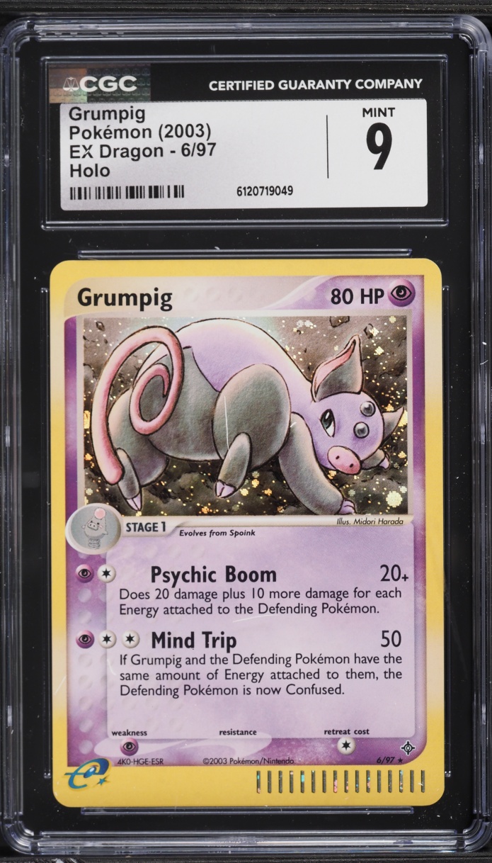 2003 Pokemon EX Dragon Holo Grumpig #6 CGC 9 MINT