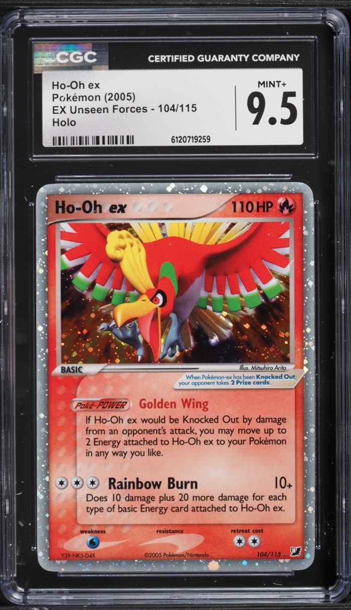 2005 Pokemon EX Unseen Forces Holo Ho-Oh ex #104 CGC 9.5 MINT+