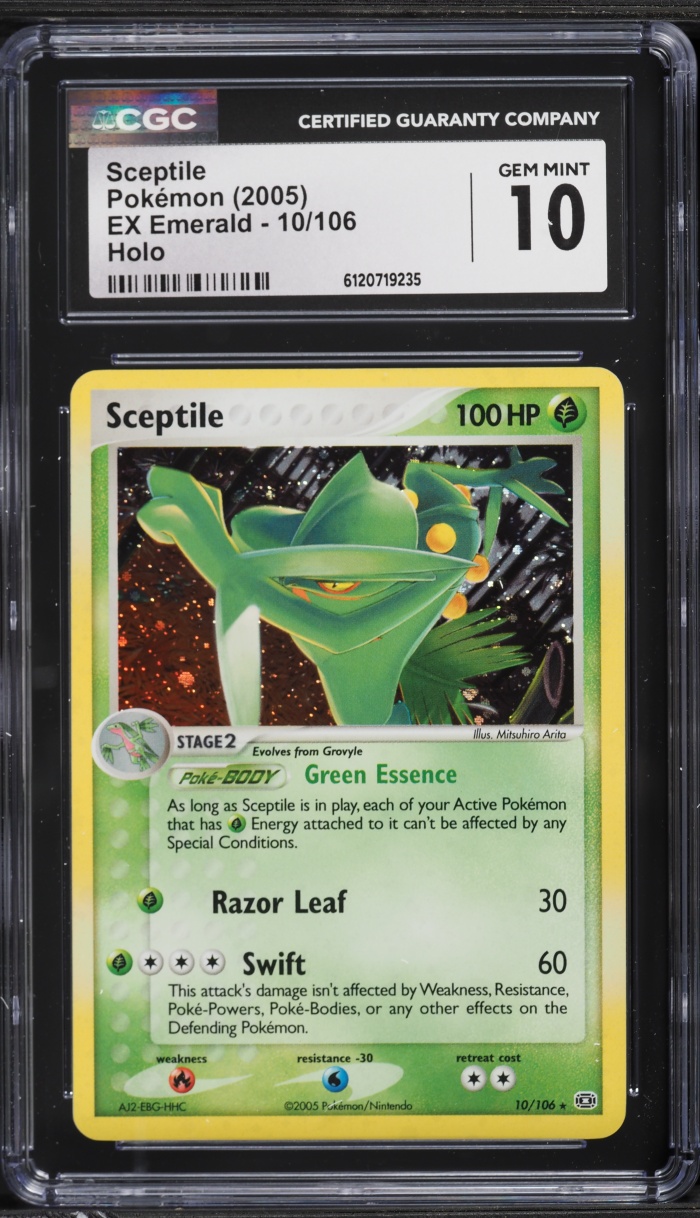 2005 Pokemon EX Emerald Holo Sceptile #10 CGC 10 GEM MINT
