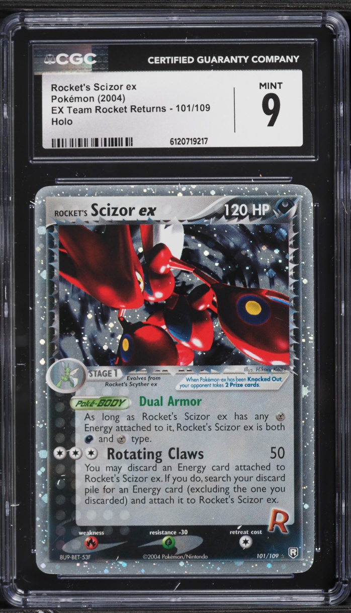 2004 Pokemon EX Team Rocket Returns Holo Rocket's Scizor ex #101 CGC 9 MINT