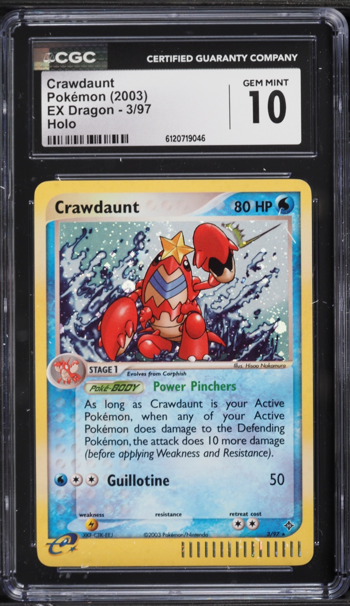 2003 Pokemon EX Dragon Holo Crawdaunt #3 CGC 10 GEM MINT