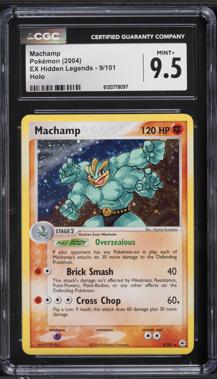 2004 Pokemon EX Hidden Legends Holo Machamp #9 CGC 9.5 MINT+