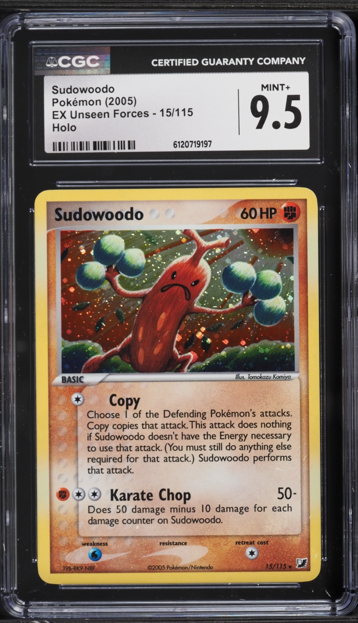 2005 Pokemon EX Unseen Forces Holo Sudowoodo #15 CGC 9.5 MINT+