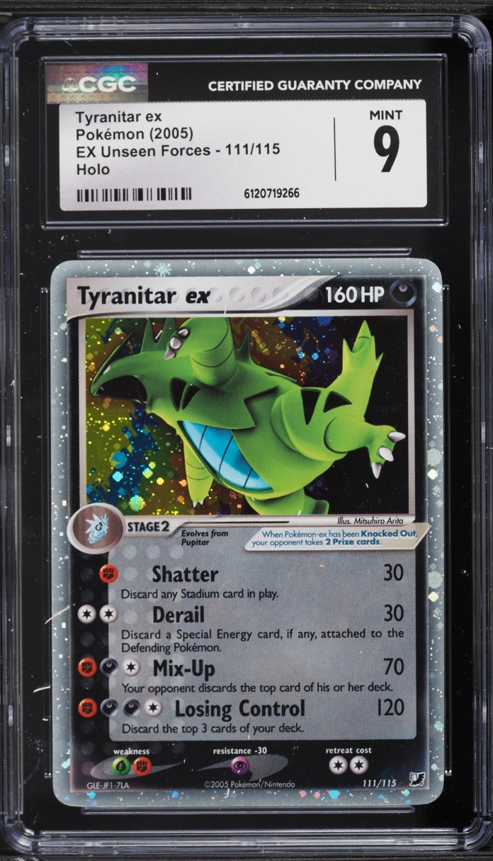 2005 Pokemon EX Unseen Forces Holo Tyranitar ex #111 CGC 9 MINT