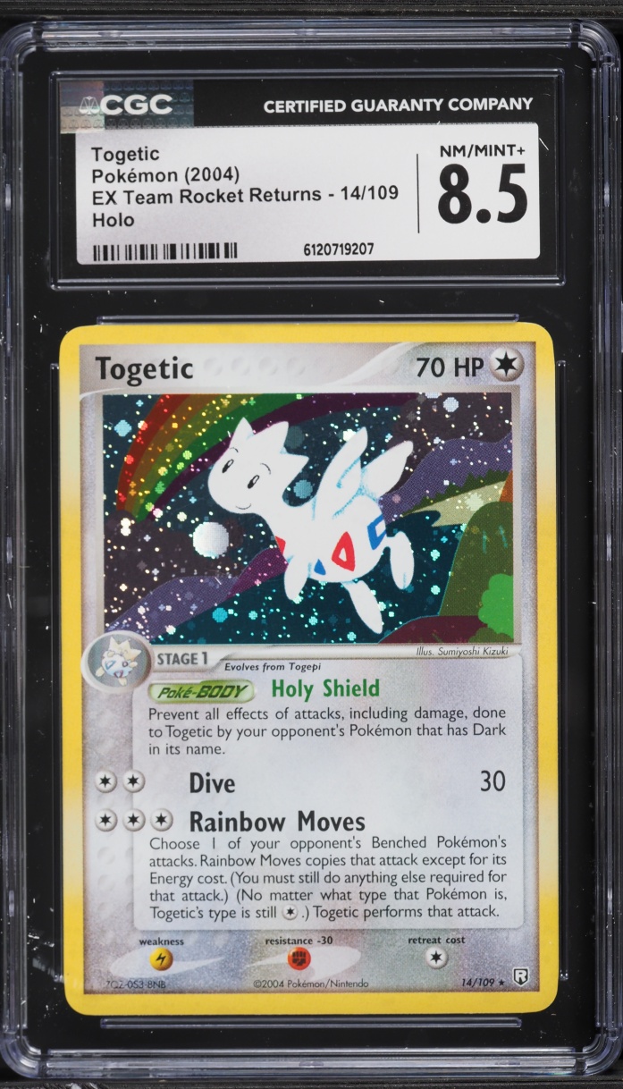 2004 Pokemon EX Team Rocket Returns Holo Togetic #14 CGC 8.5 NM-MT+