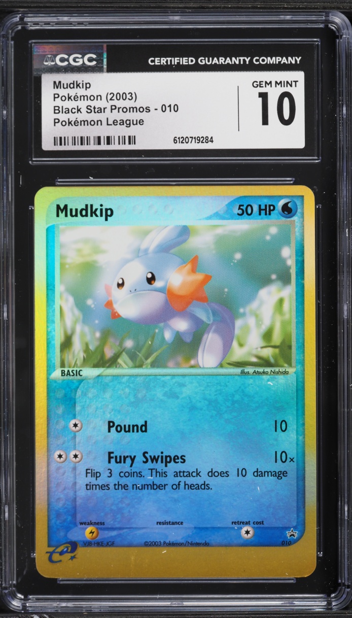 2003 Pokemon League Black Star Promo Reverse Holo Mudkip #10 CGC 10 GEM MINT