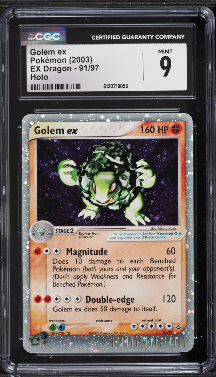 2003 Pokemon EX Dragon Holo Golem ex #91 CGC 9 MINT