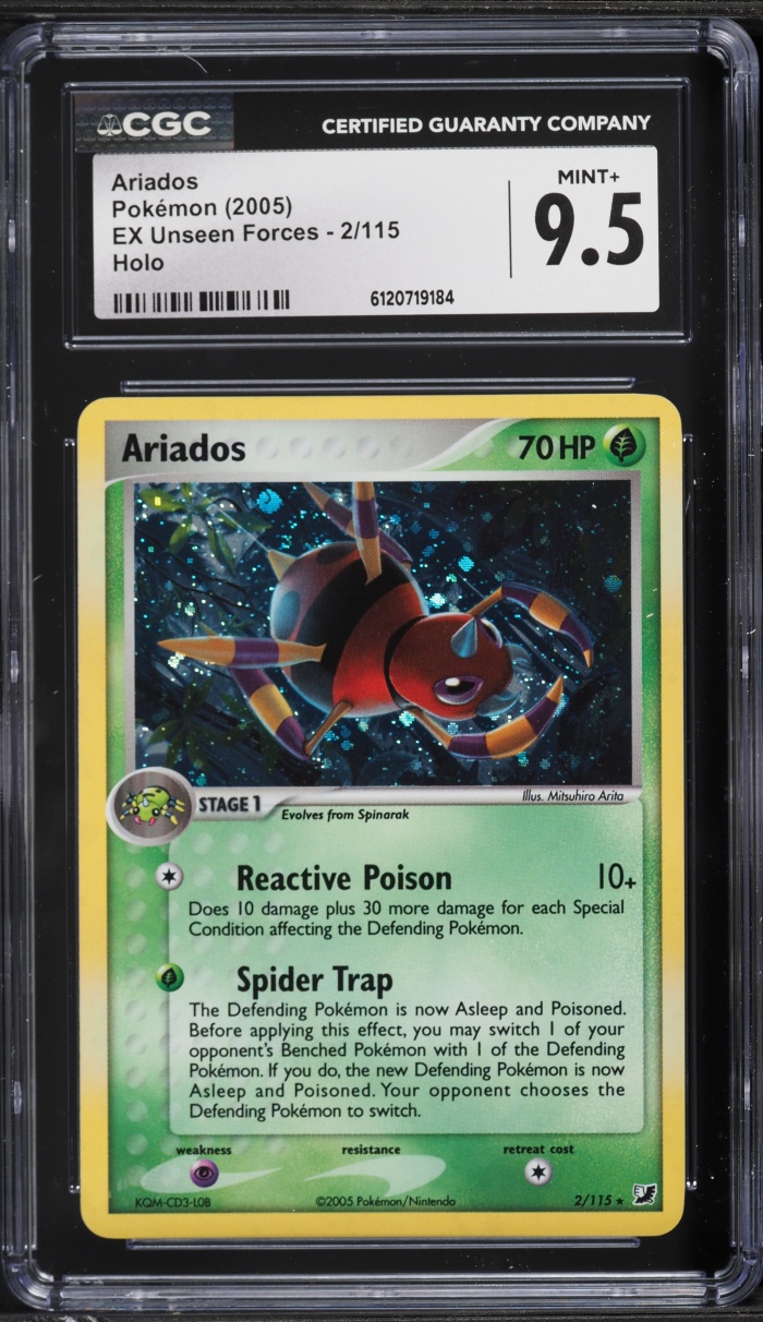2005 Pokemon EX Unseen Forces Holo Ariados #2 CGC 9.5 MINT+