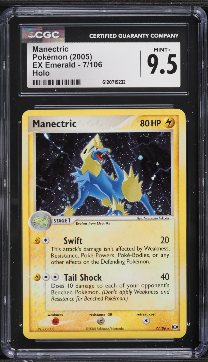 2005 Pokemon EX Emerald Holo Manectric #7 CGC 9.5 MINT+