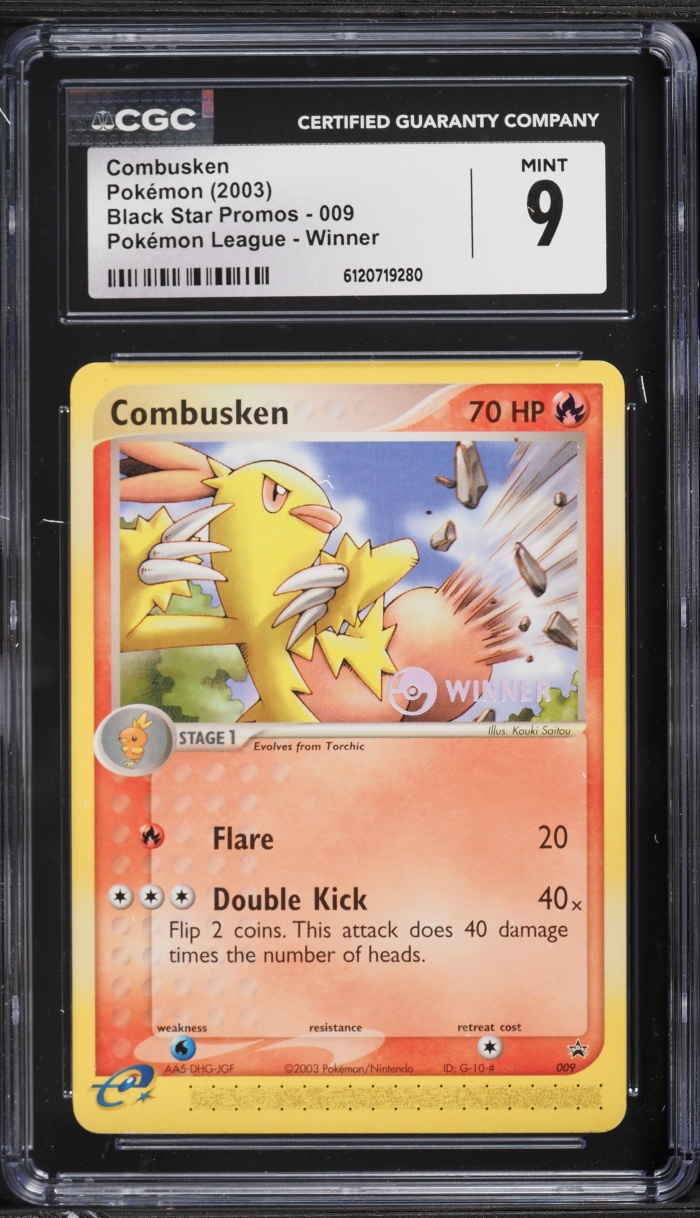 2003 Pokemon Black Star Promo Pokemon League Winner Combusken #009 CGC 9 MINT