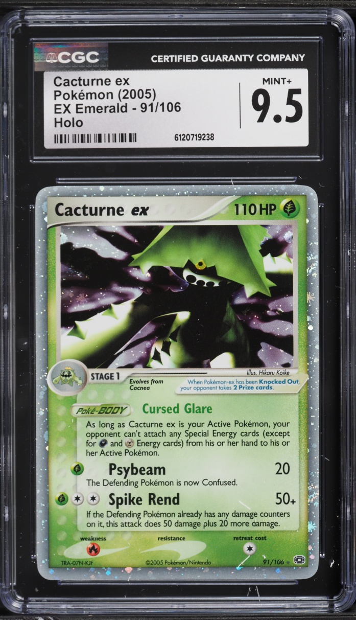 2005 Pokemon EX Emerald Holo Cacturne ex #91 CGC 9.5 MINT+