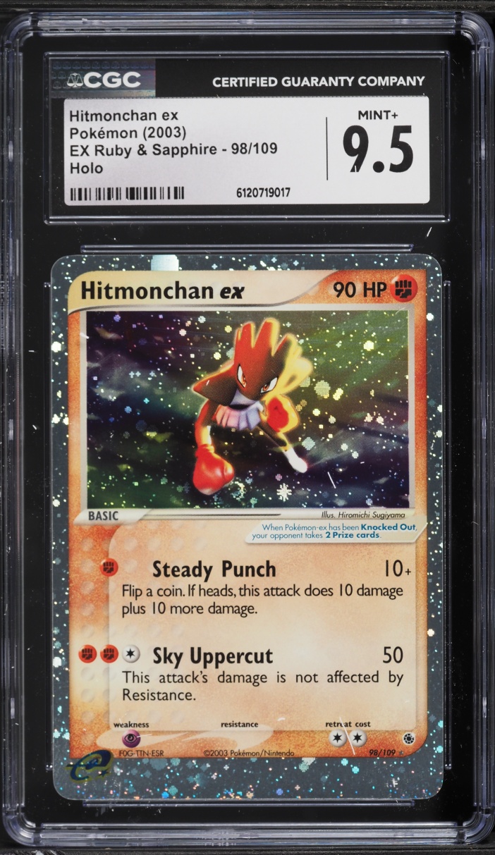 2003 Pokemon EX Ruby & Sapphire Holo Hitmonchan Ex #98 CGC 9.5 MINT+