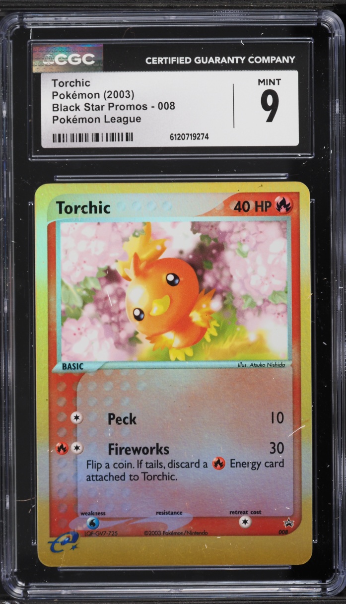 2003 Pokemon Black Star Promo Pokemon League Torchic #8 CGC 9 MINT