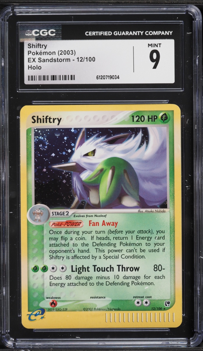 2003 Pokemon EX Sandstorm Holo Shiftry #12 CGC 9 MINT