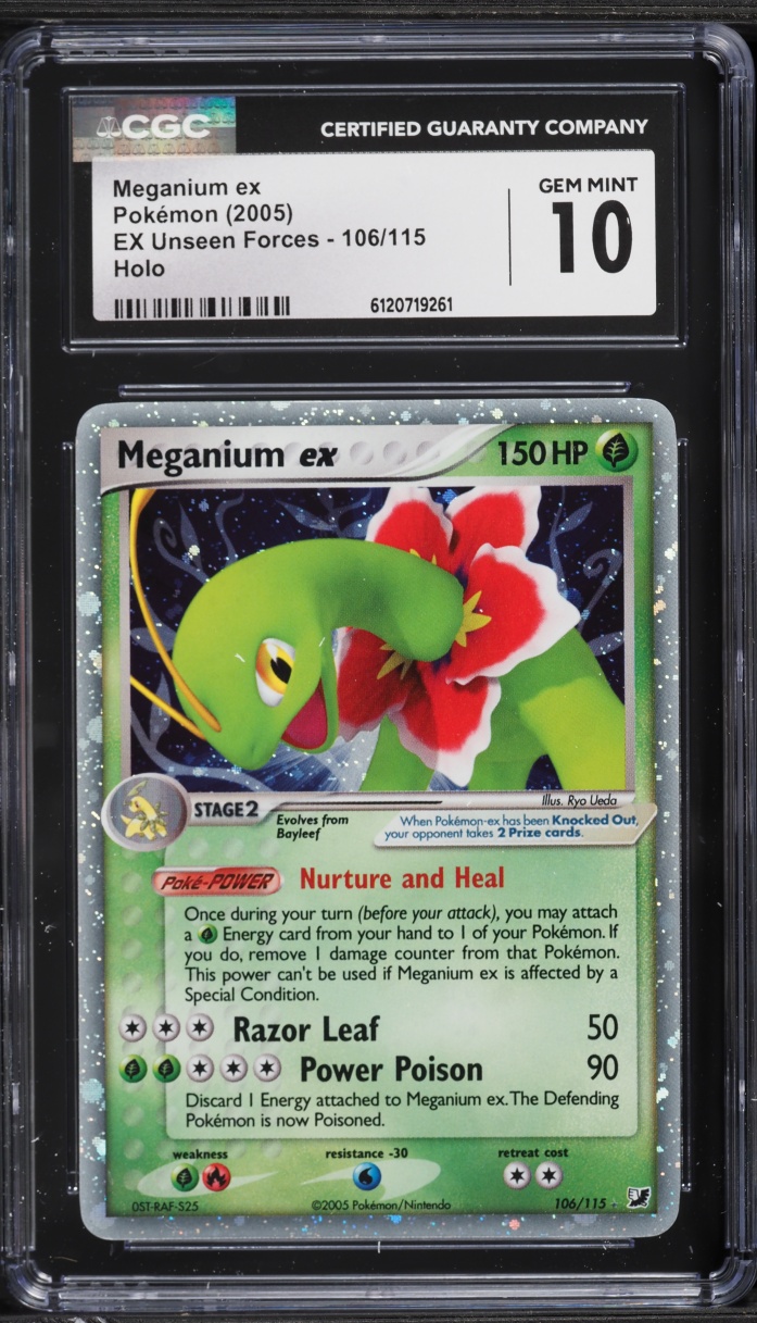 2005 Pokemon EX Unseen Forces Holo Meganium ex #106 CGC 10 GEM MINT