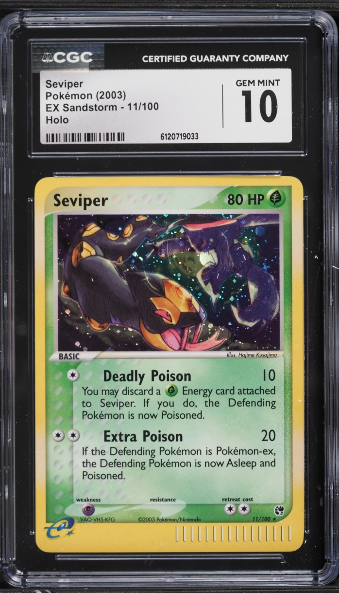 2003 Pokemon EX Sandstorm Holo Seviper #11 CGC 10 GEM MINT