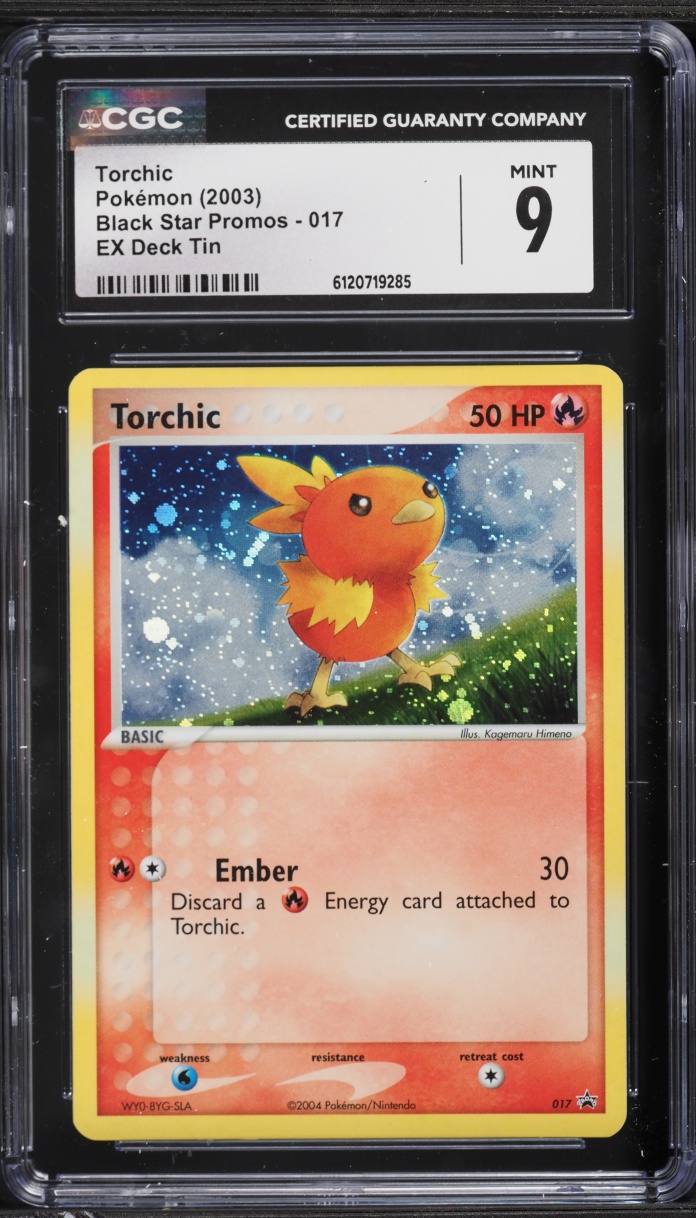 2003 Pokemon Black Star Promos EX Deck Tin Torchic #017 CGC 9 MINT