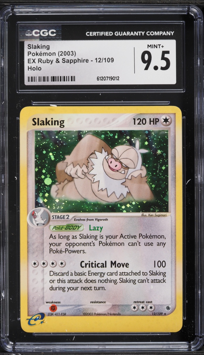 2003 Pokemon EX Ruby & Sapphire Holo Slaking #12 CGC 9.5 MINT+