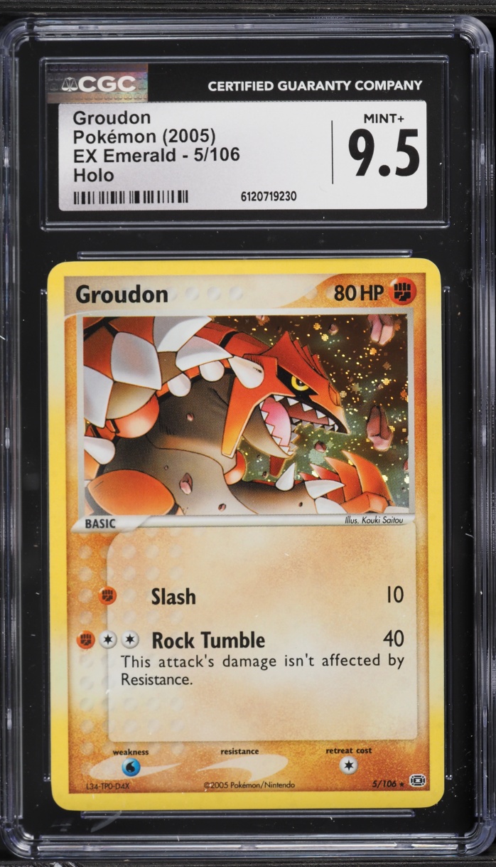 2005 Pokemon EX Emerald Holo Groudon #5 CGC 9.5 MINT+
