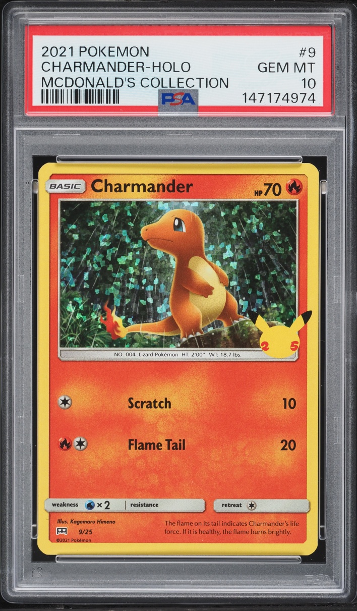 2021 Pokemon Sword & Shield McDonald's Collection Holo Charmander #9 PSA 10 GEM MINT