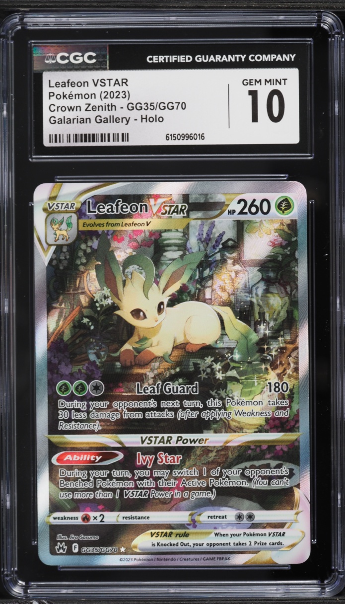 2023 Pokemon Sword & Shield Crown Zenith Alt Art Leafeon VSTAR #GG35 CGC 10 GEM MINT