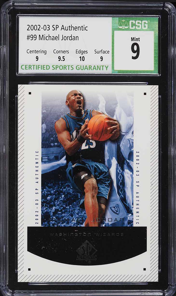 2002 SP Authentic Michael Jordan #99 CSG 9 MINT