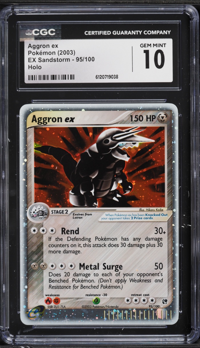 2003 Pokemon EX Sandstorm Holo Aggron ex #95 CGC 10 GEM MINT