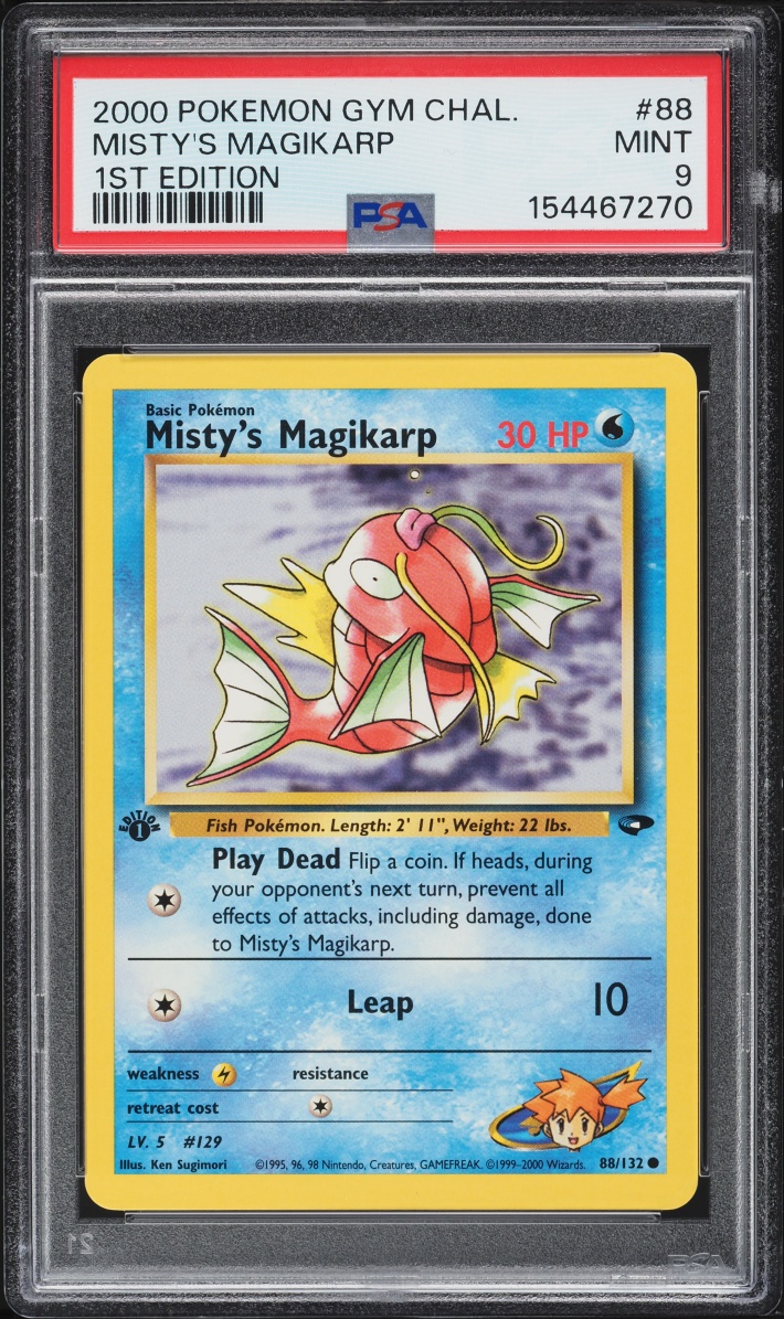 2000 Pokemon Gym Challenge 1st Edition Misty's Magikarp #88 PSA 9 MINT