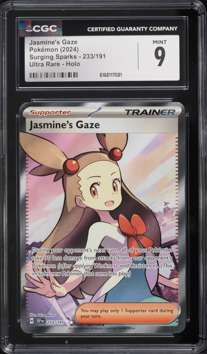 2024 Pokemon Scarlet & Violet Surging Sparks Full Art Jasmine's Gaze #233 CGC 9 MINT