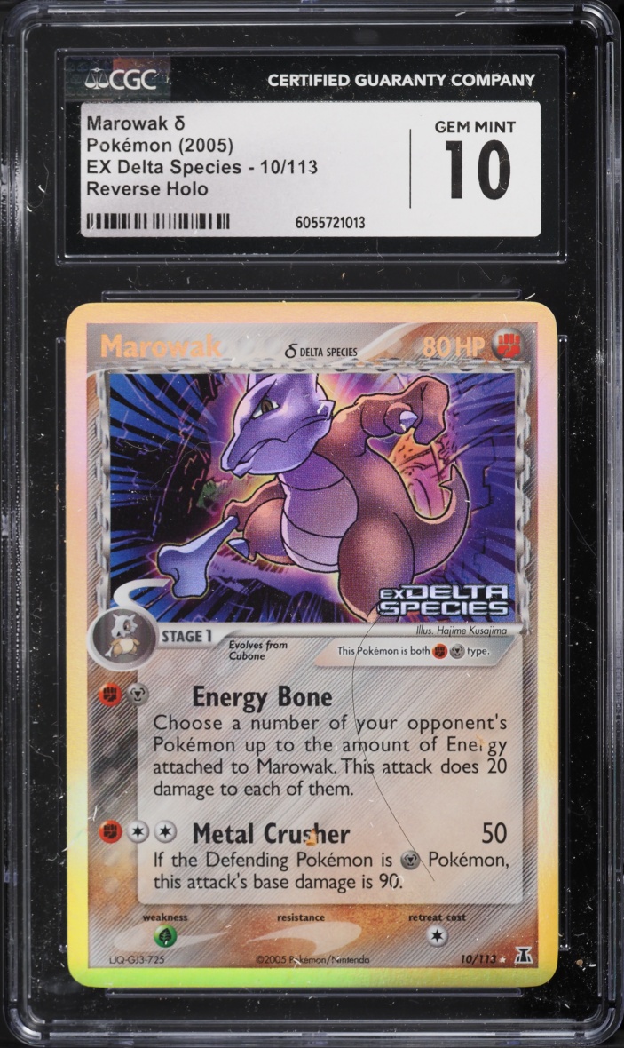 2005 Pokemon Ex Delta Species Reverse Holo Marowak #10 CGC 10 GEM MINT