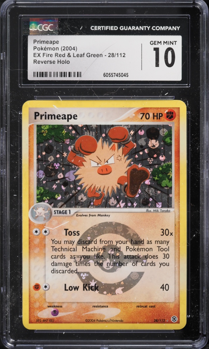 2004 Pokemon Ex Fire Red & Leaf Green Reverse Holo Primeape #28 CGC 10 GEM MINT
