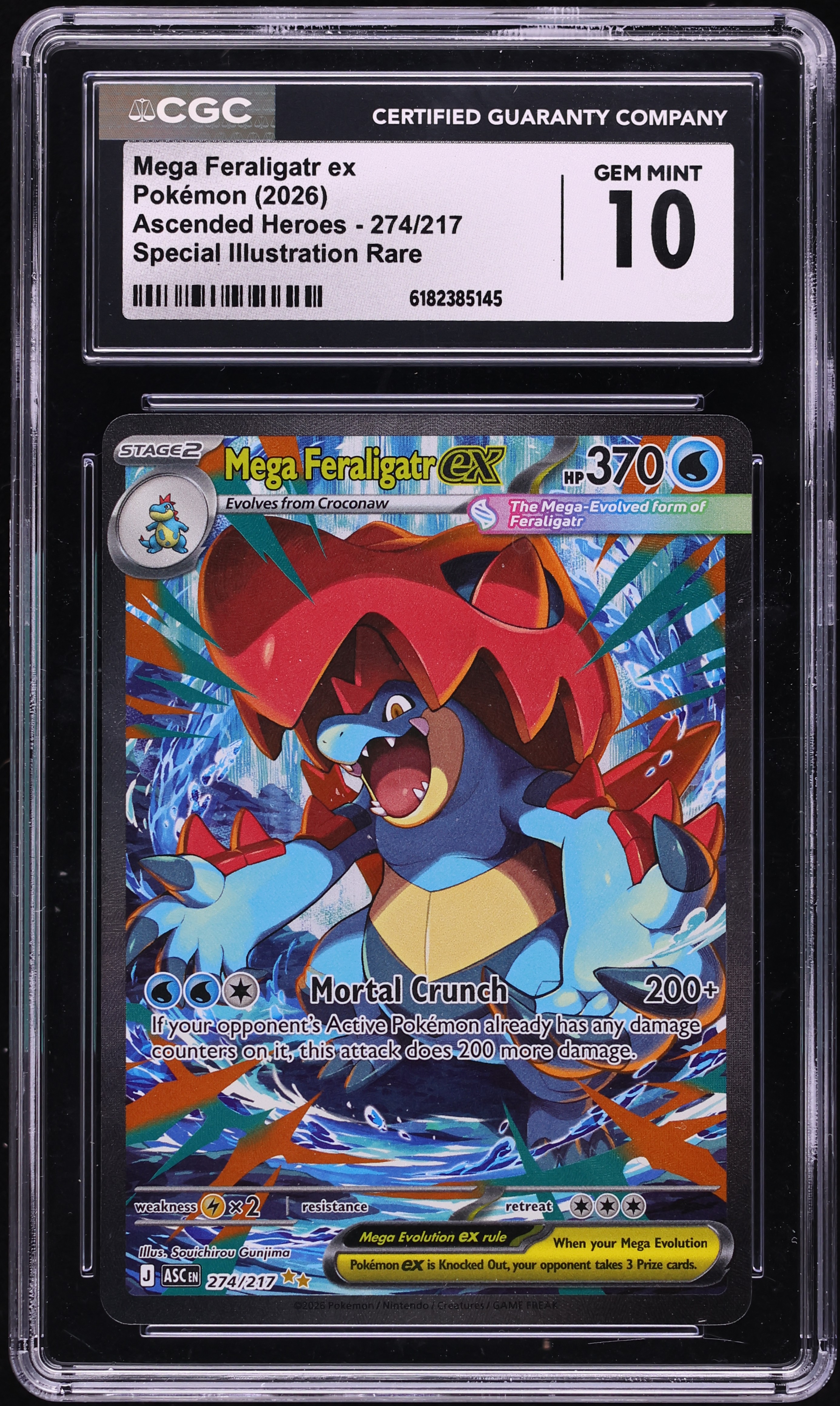 2026 Pokemon Mega Evolution Ascended Heroes SIR Mega Feraligatr EX #274 CGC 10 GEM MINT