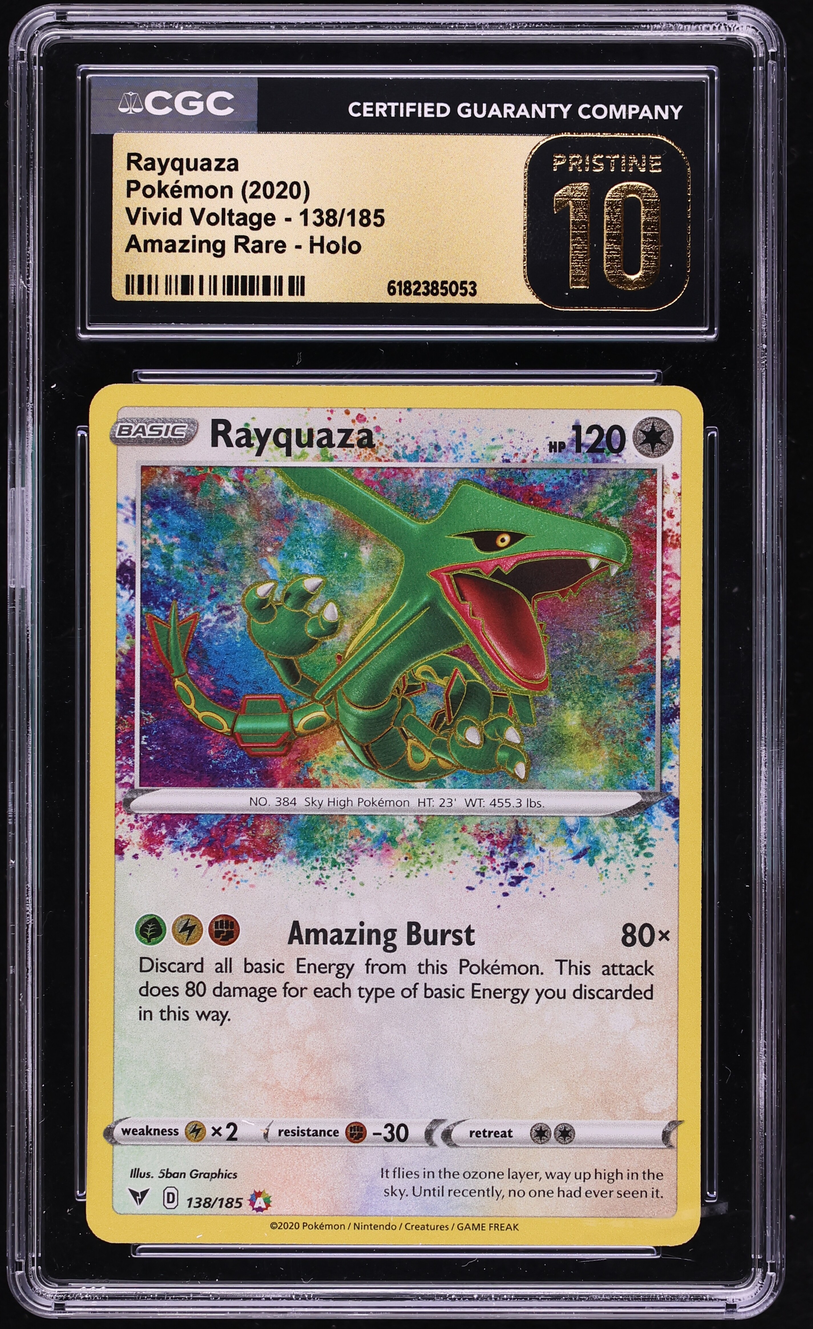 2020 Pokemon Sword & Shield Vivid Voltage Amazing Rare Rayquaza #138 CGC 10 PRISTINE