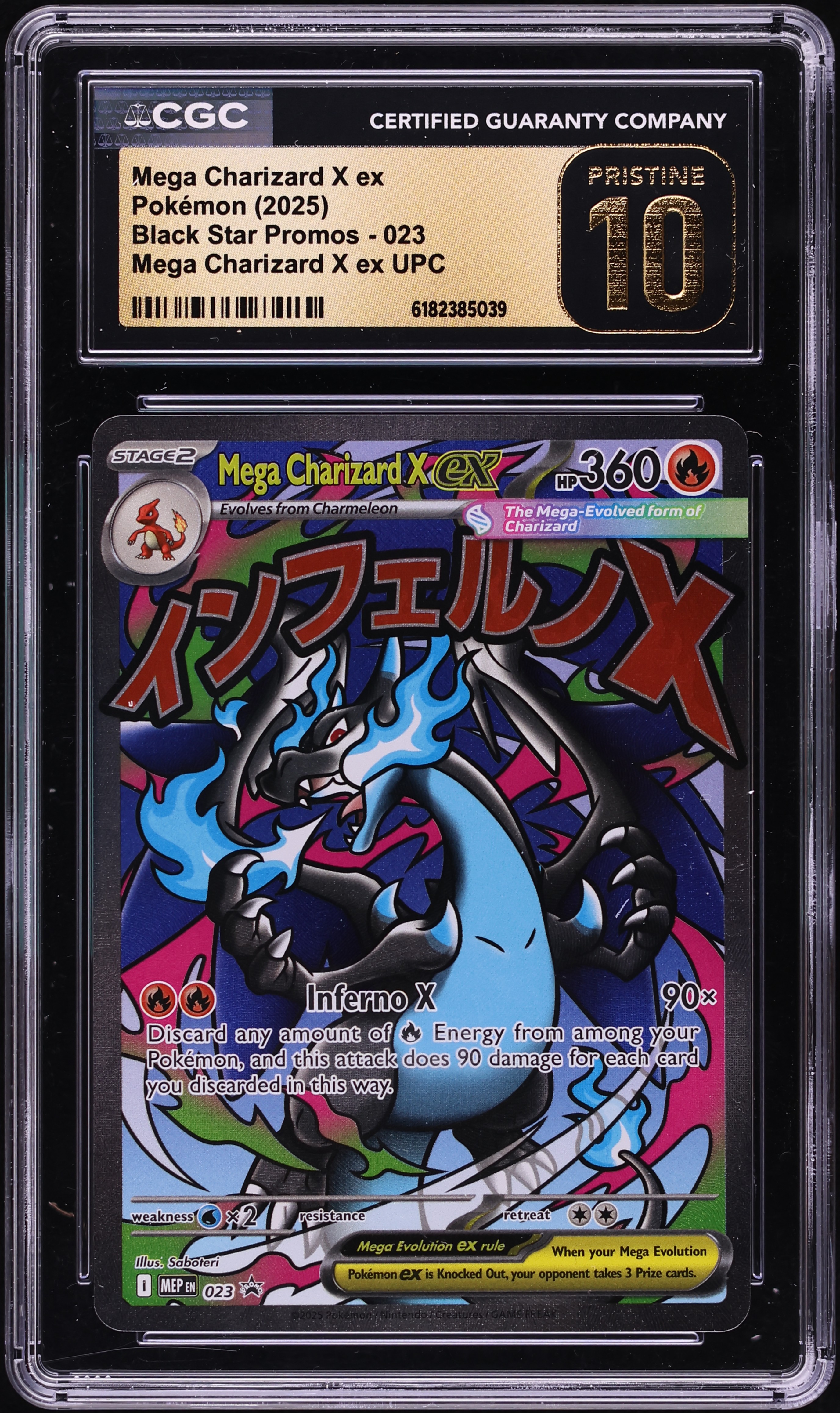 2025 Pokemon Mega Promo Ultra Premium MA Mega Charizard X Ex #23 CGC 10 PRISTINE