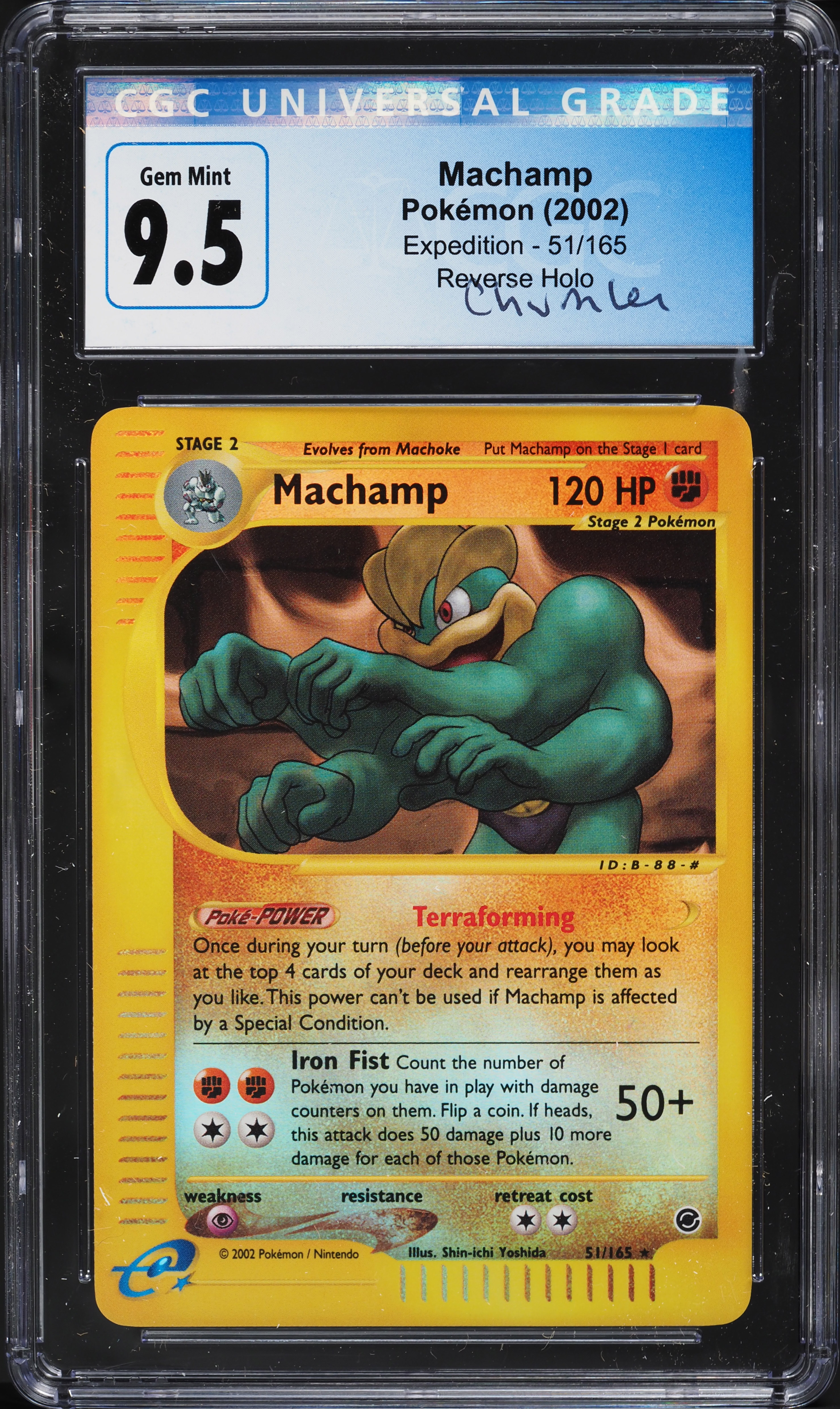 2002 Pokemon Expedition Reverse Holo Machamp #51 CGC 9.5 GEM MINT
