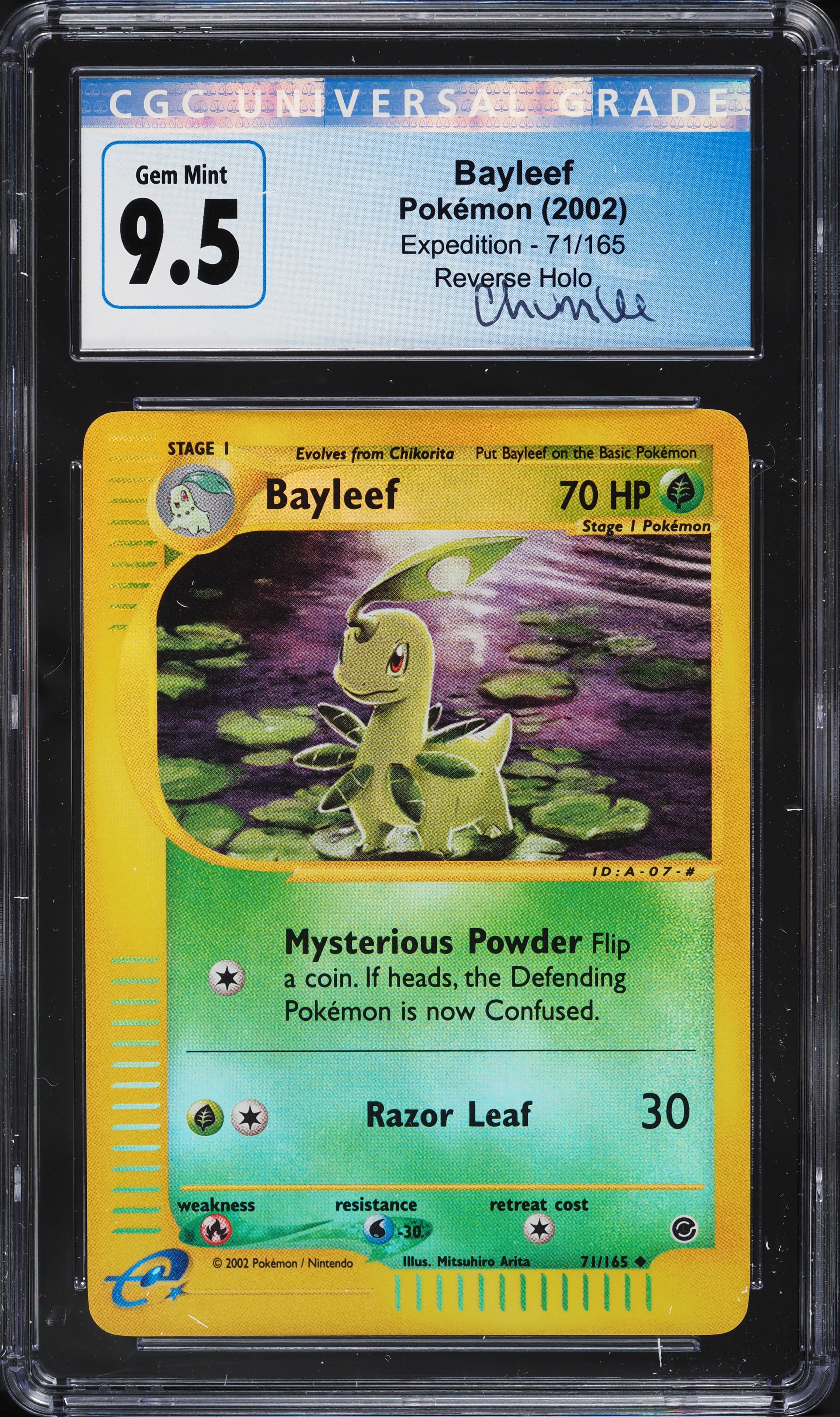 2002 Pokemon Expedition Reverse Holo Bayleef #71 CGC 9.5 GEM MINT