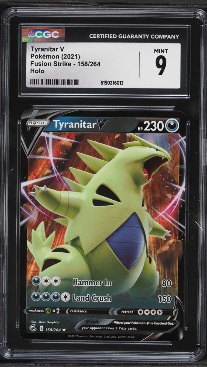 2021 Pokemon Sword & Shield Fusion Strike Alt Art Tyranitar V #158 CGC 9 MINT