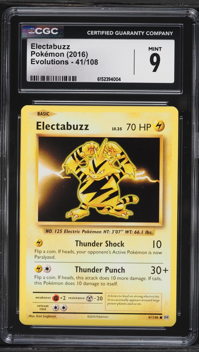 2016 Pokemon XY Evolutions Electabuzz #41 CGC 9 MINT