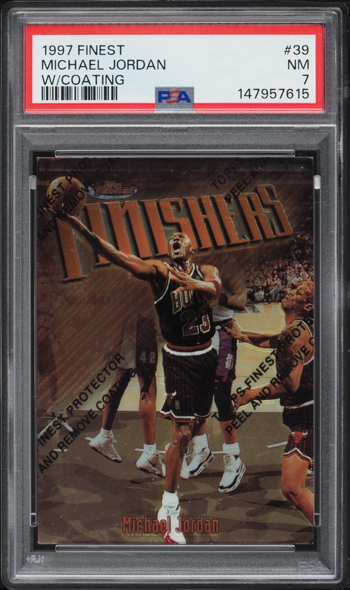 1997 Finest Basketball w/ Coating Michael Jordan #39 PSA 7 NRMT