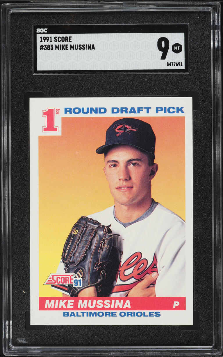1991 Score Mike Mussina ROOKIE #383 SGC 9 MINT