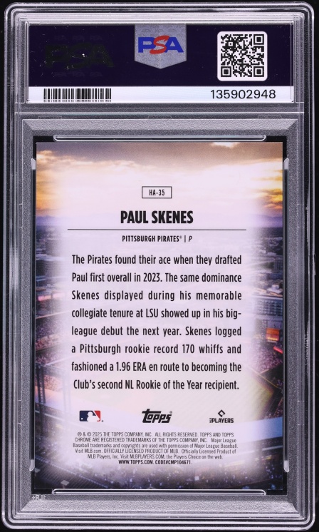 2025 Topps Chrome Home Field Advantage Paul Skenes #HA-35 PSA 9 MINT