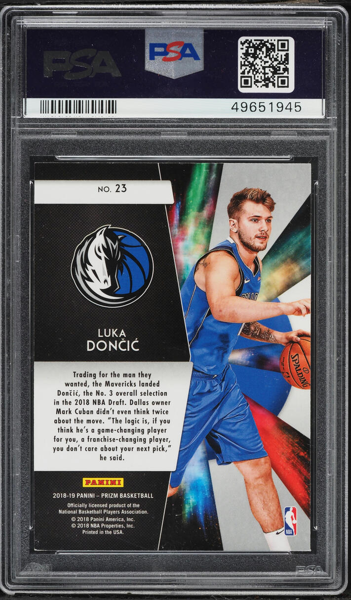2018 Panini Prizm Freshman Phenoms Luka Doncic ROOKIE #23 PSA 8 NM-MT